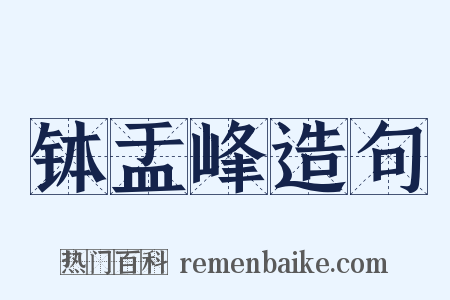 钵盂峰造句是什么意思的图片